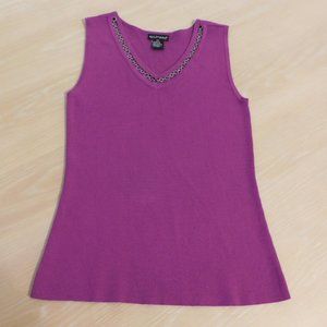 Bay Studio Career Purple Women's Sweater Tank Top Size Petite Small Top